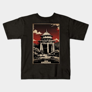 Hiroshima Japan Vintage Poster Tourism Kids T-Shirt